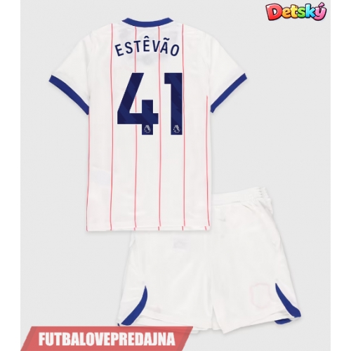 Lacne Dětský Futbalové dres Chelsea Estevao Willian #41 2026-27 Krátky Rukáv - Tretina (+ trenírky)